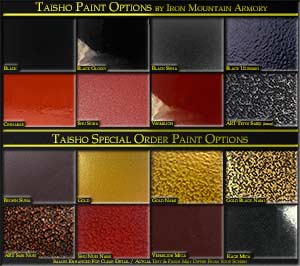 Taisho Yoroi Paint Options by Iron Mountain Armory