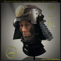 Oki Tenugui Nari Saiga Kabuto Iki-Ningyo Head Stand by Iron Mountain Armory