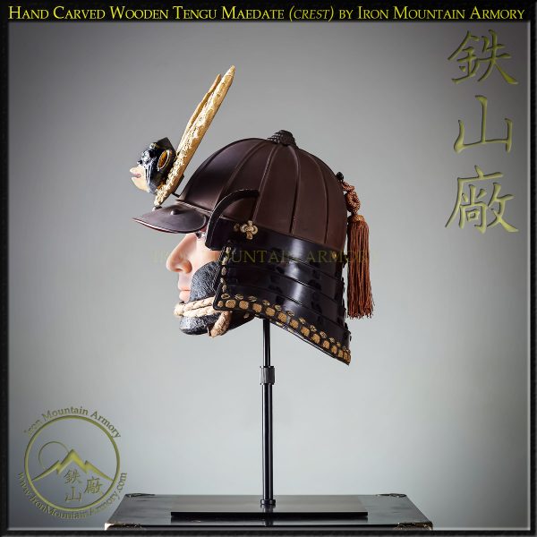 Hand Carved Wooden Maedate Tengu by Iron Mountain Armory