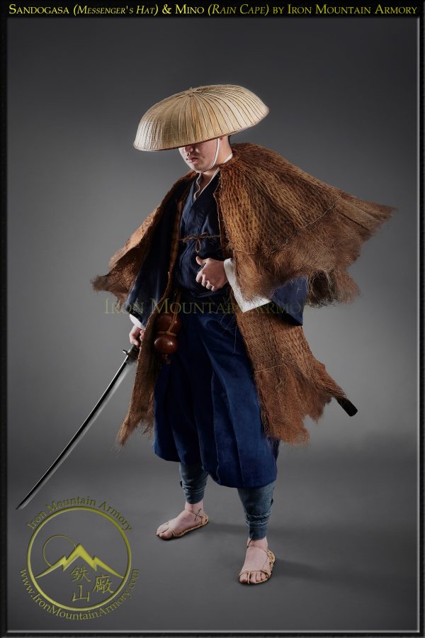 Samurai hat Ronin hat Sandogasa Hat and Mino Rain Cape by Iron Mountain Armory