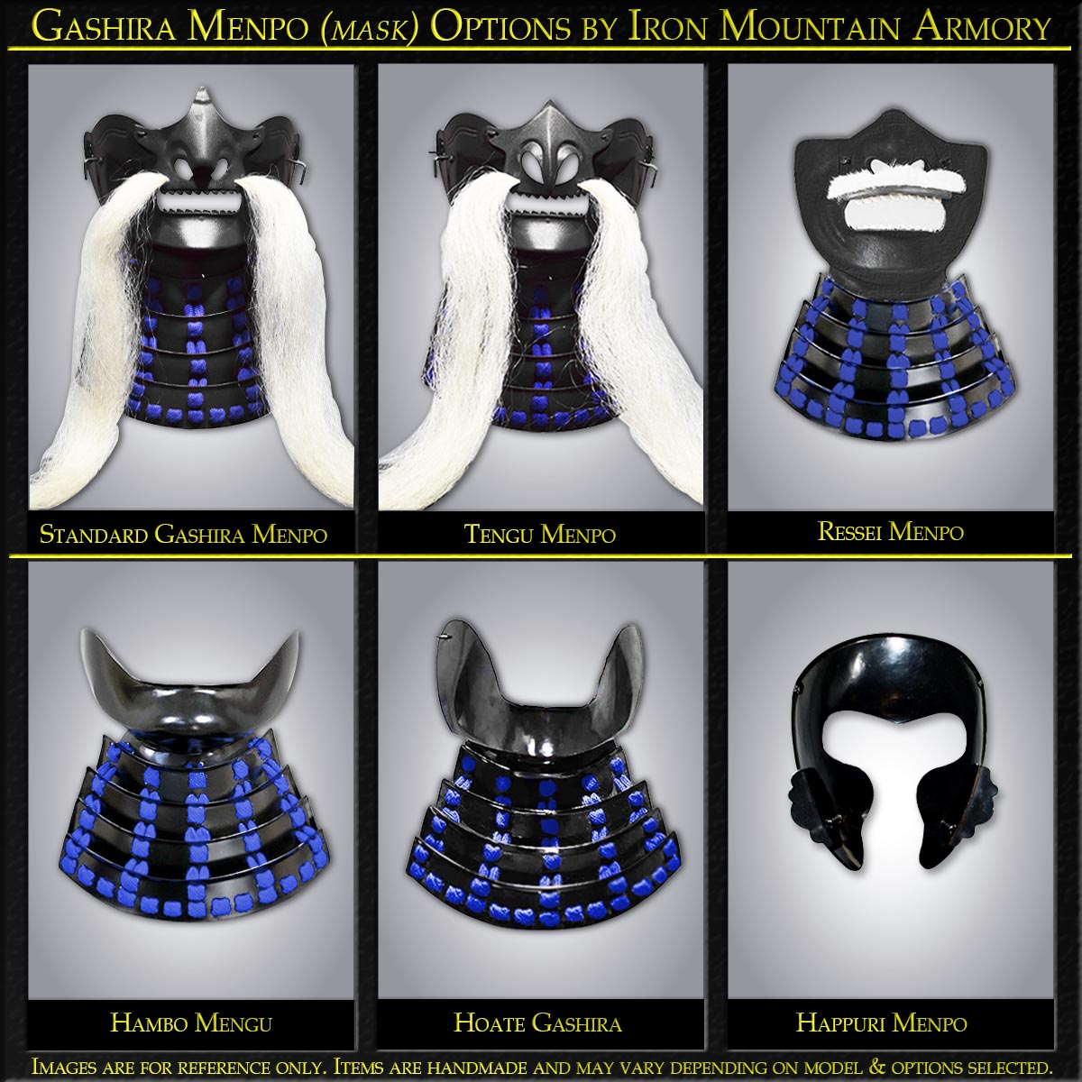 Gashira menpo Options by Iron Mountain Armory