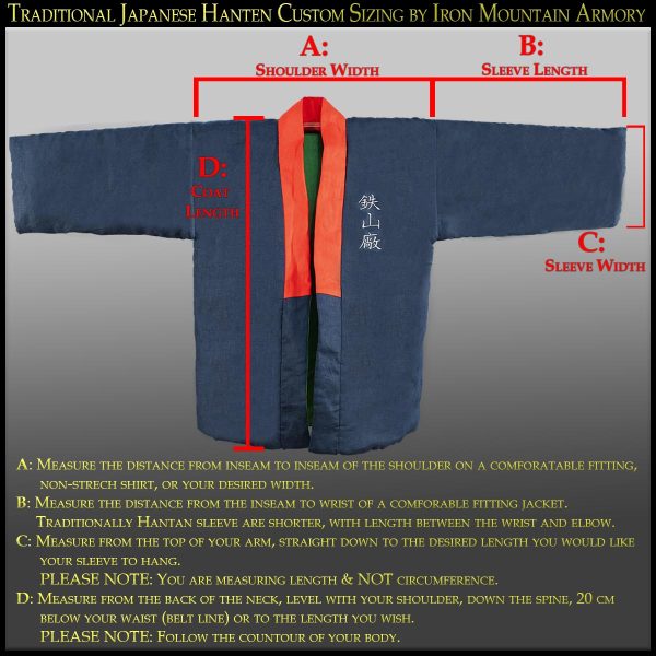 Traditional Japanese Hanten Custom Sizing by Iron Mountain Armor